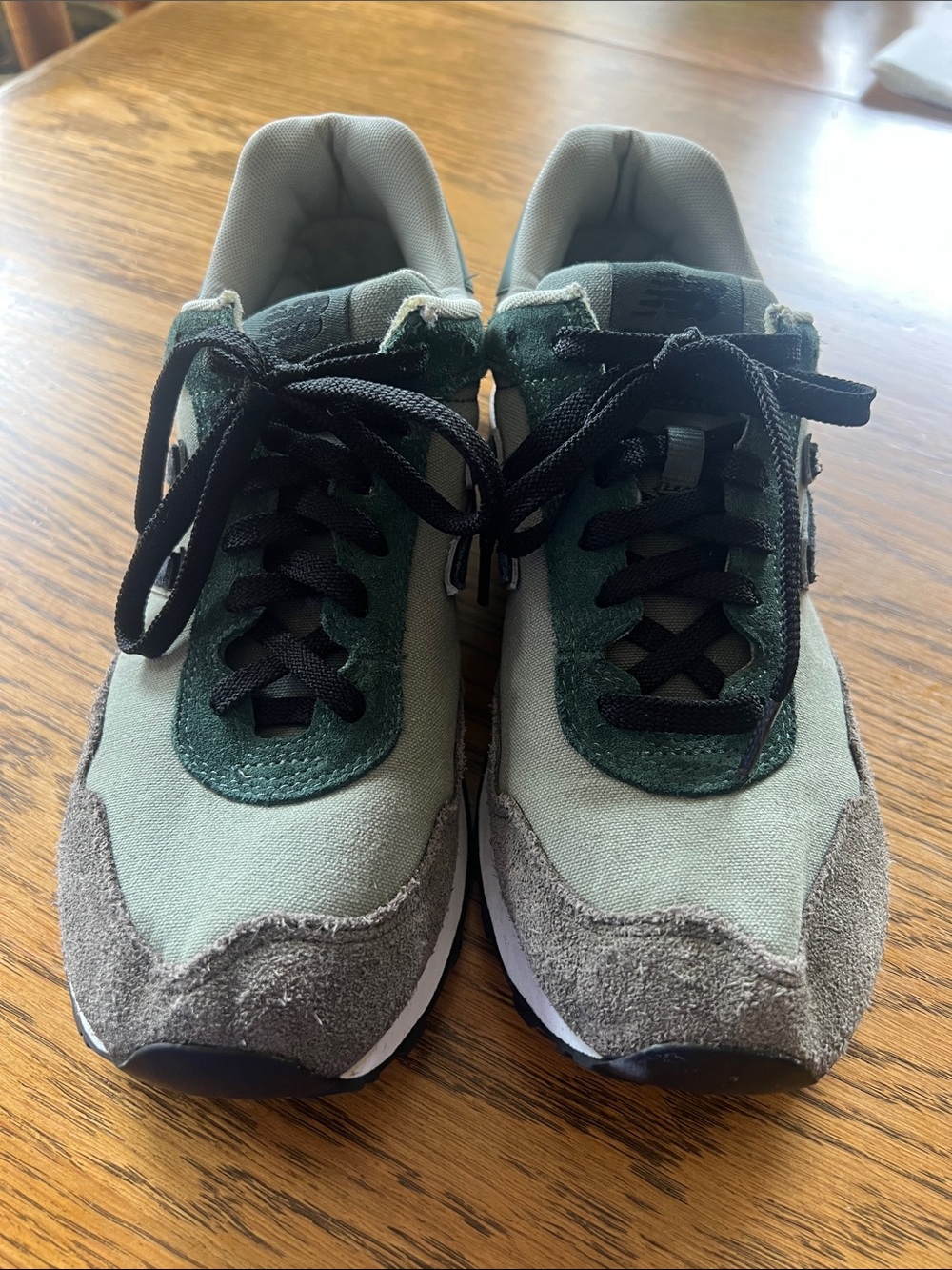 New Balance Olive Green and Gray Athletic Lace-Up Sneakers